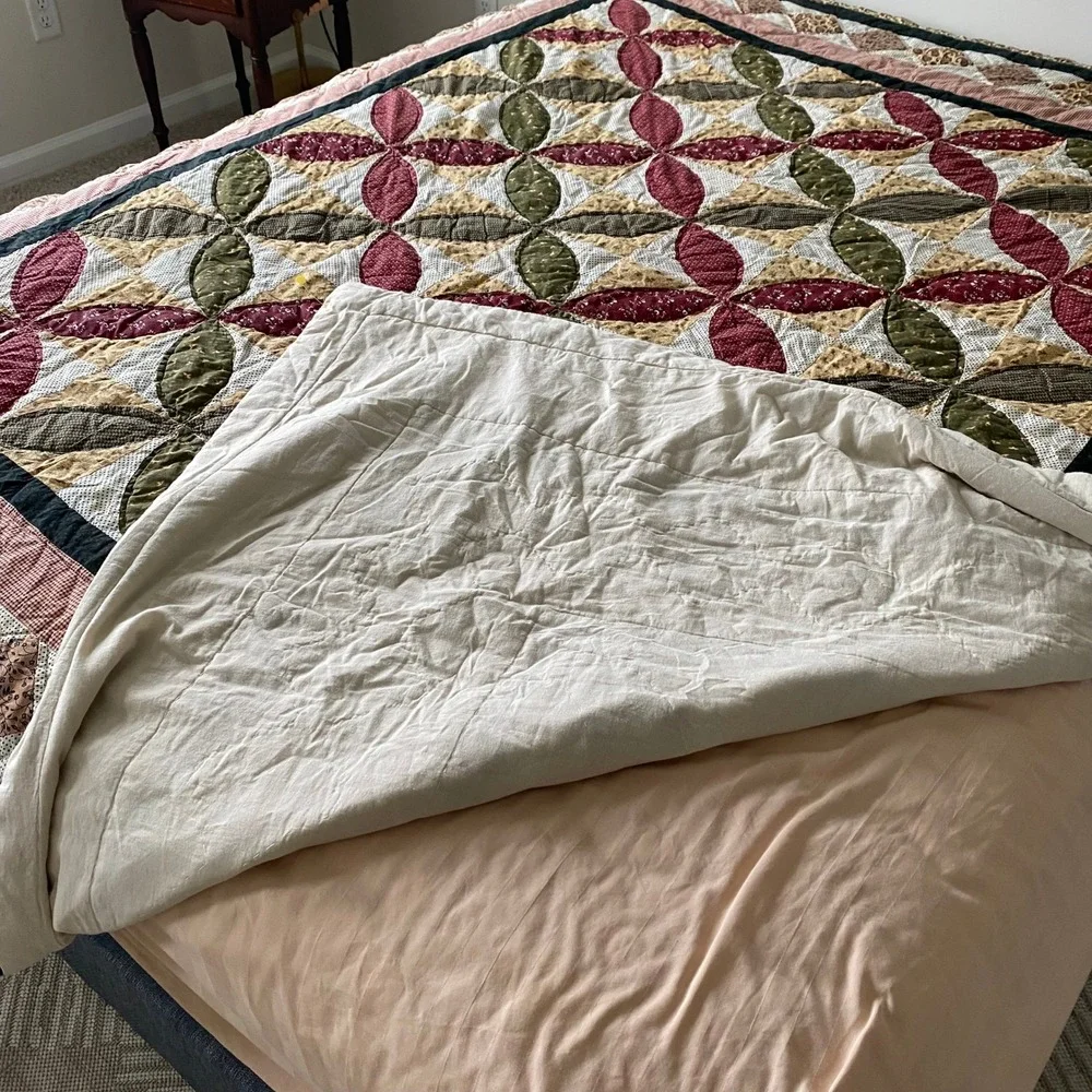 Civil War Handmade Patchwork Fall Colors Queen Quilt